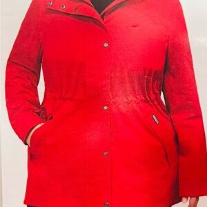 Hunter Ladies Water Resistant Cotton Smock Red Jacket Size Small